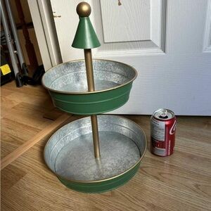 Ashland Green and Gold Metal Tray